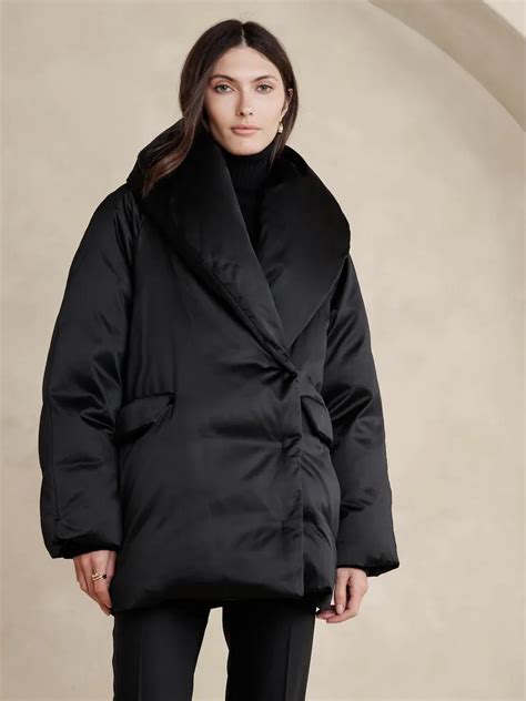 lucila satin puffer coat